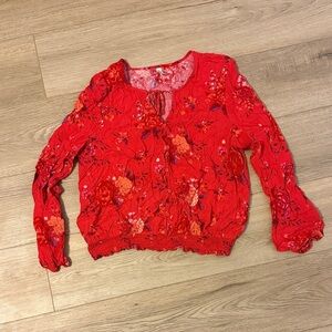 ✨ Mudd Red Floral Ruffle Blouse | Size XXL | NWOT ✨
